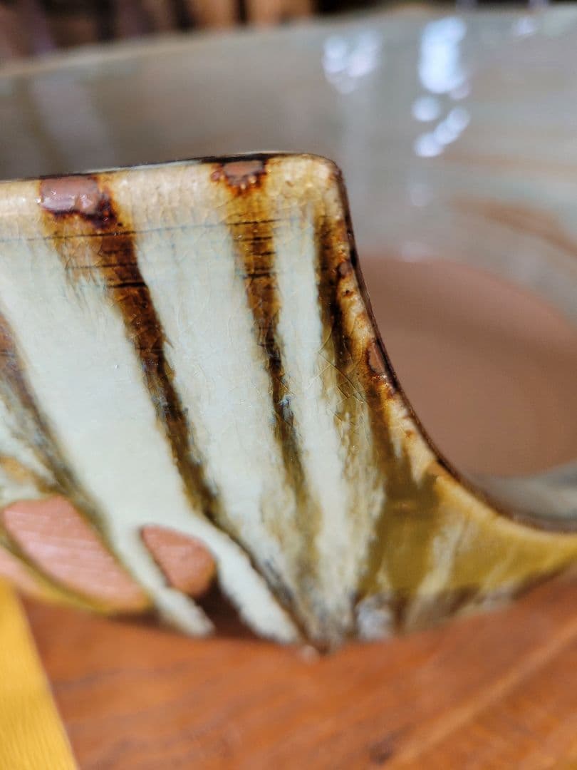 美品 陶器風炉★電熱器、楡材敷板、特注品金属底板のセット