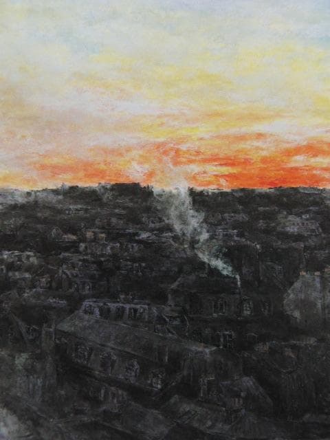 那須勝哉、【明ける空】、希少な額装用画集より、新品額装付