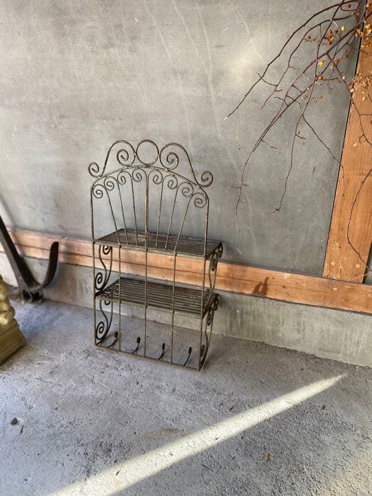 ビンテージ  アイアン ウォールラック