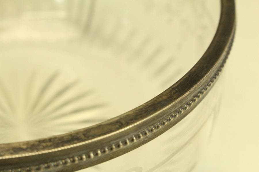 アンティーク カットガラス 切子 ガラス 瑠璃色ガラス 二件 時代物(A442)