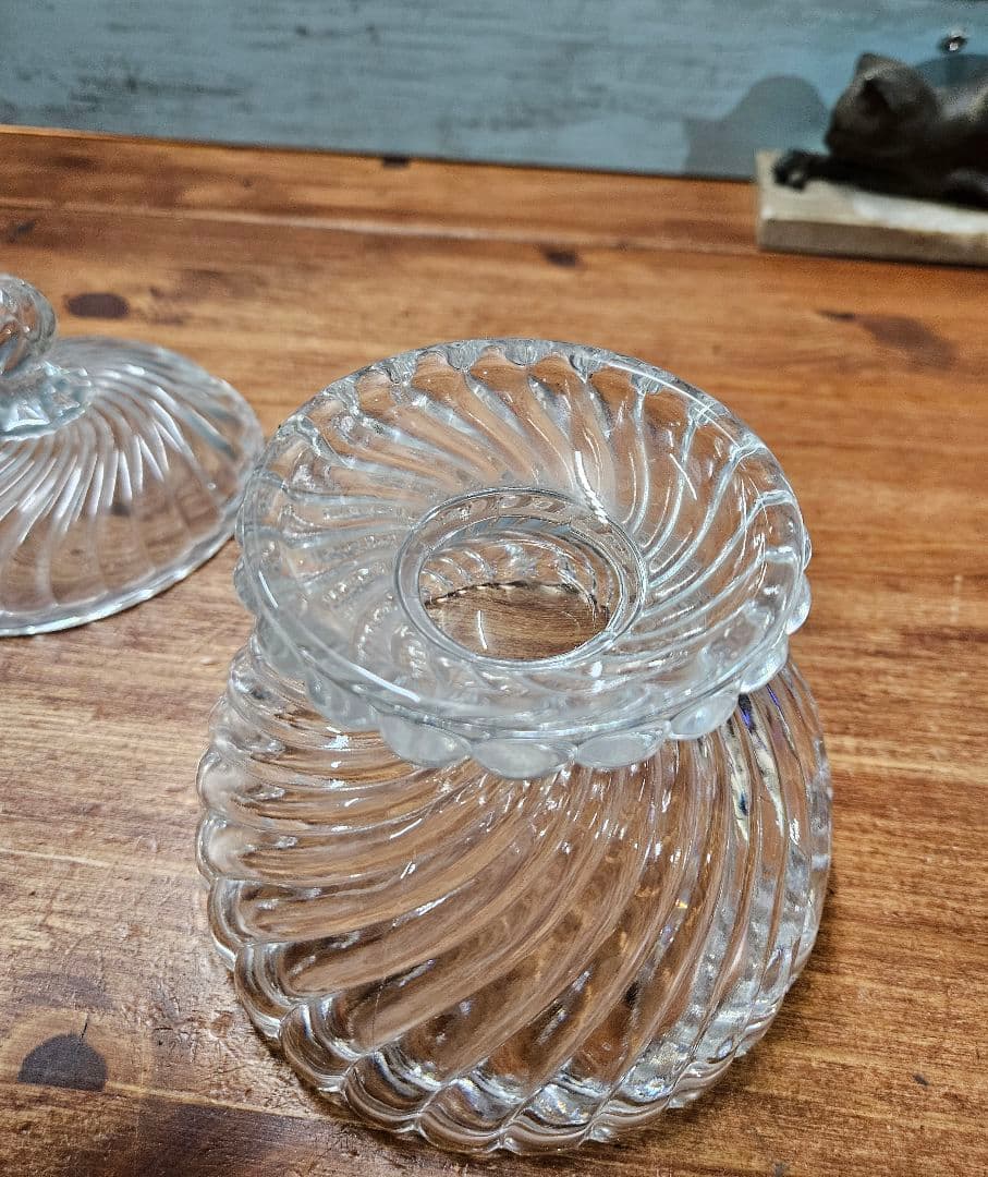 オールドバカラ BACCARAT バンブー ボンボニエール 蓋付き ポット