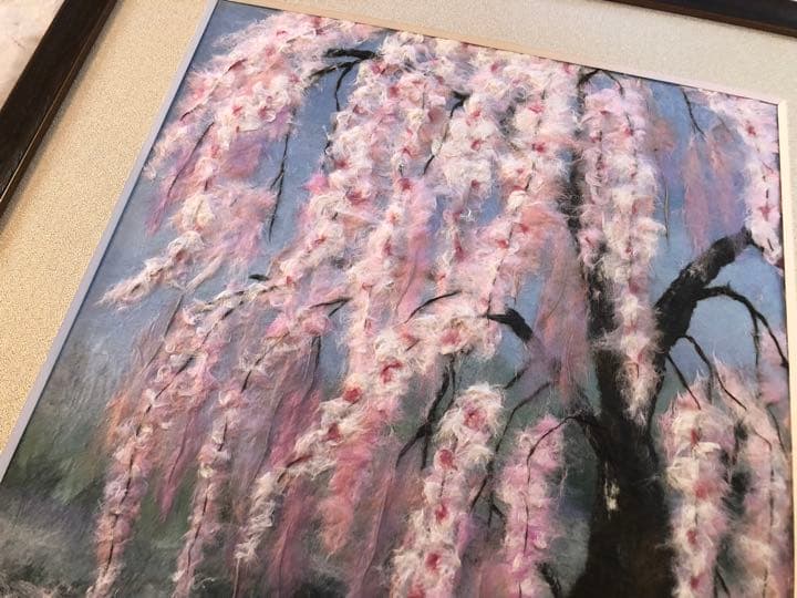 和紙ちぎり絵『枝垂れ桜』F6サイズ原画