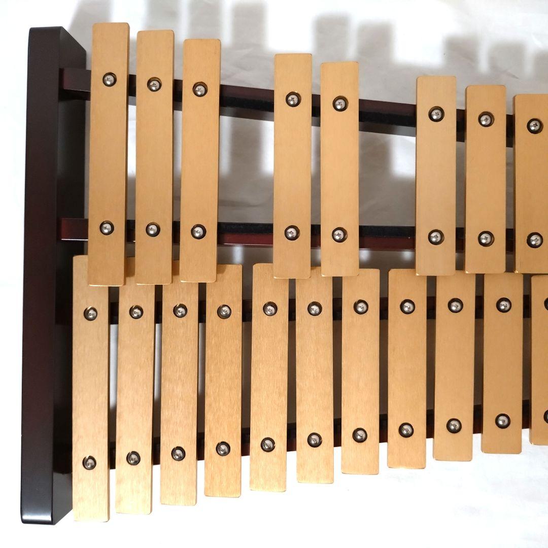 希少　YAMAHA　グロッケン　ゴールド　卓上鉄琴　32音　ハードケース付き