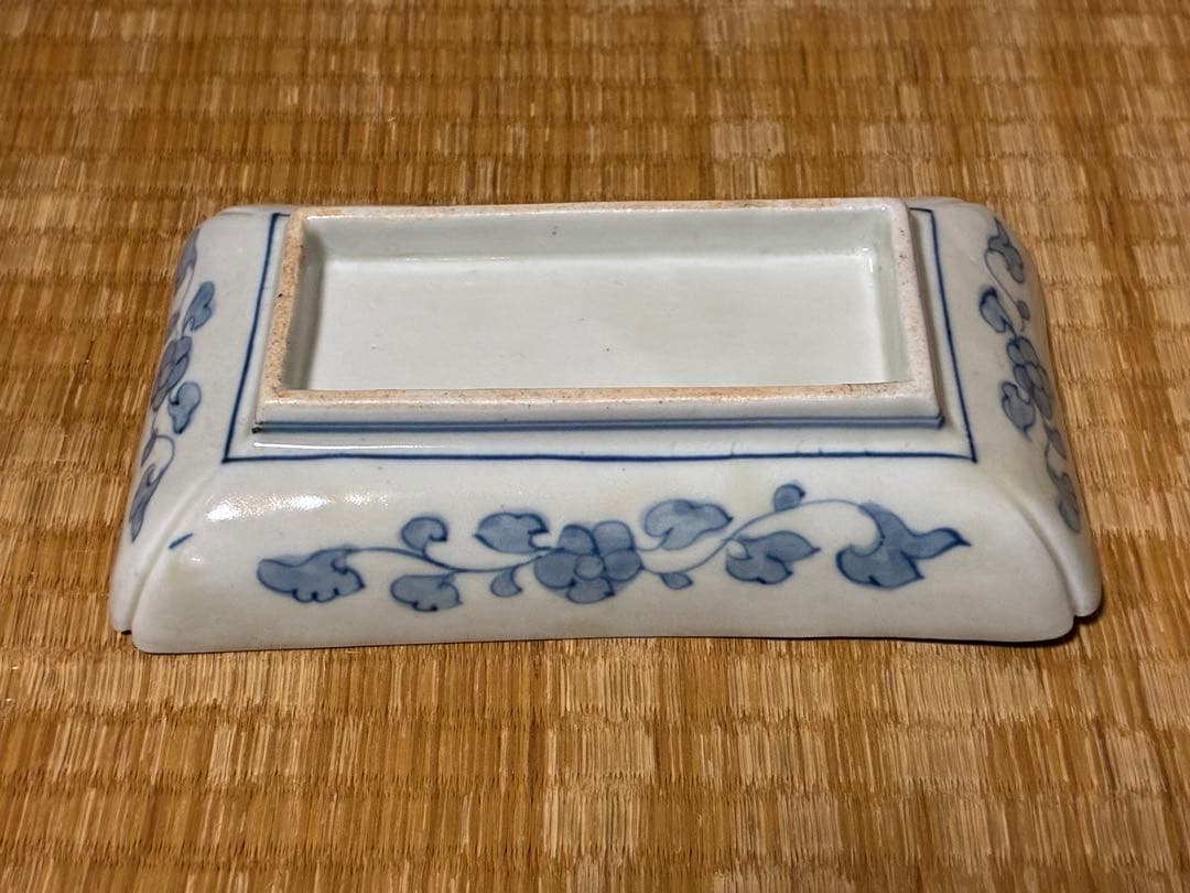 古伊万里 魚紋 風景図 色絵 長皿 丸皿 二点