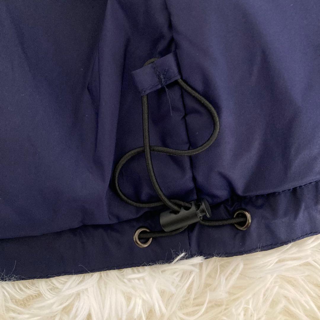 ビームスゴルフ ナイロンジャケット 中綿 S フード ネイビー ダブルジップ