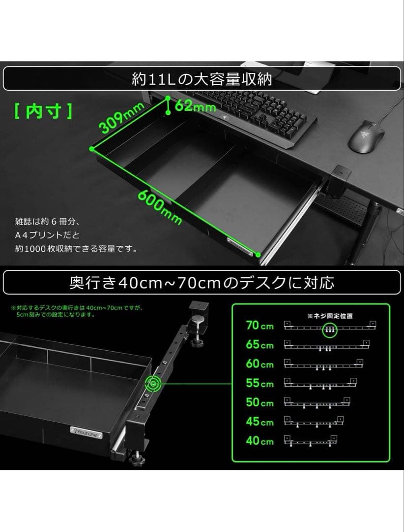 Bauhutte(バウヒュッテ) 後付け 大型引き出し BHP-H60-BK