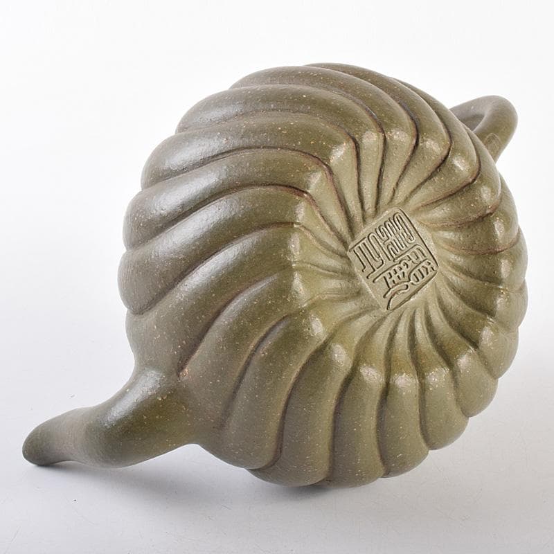 中国　顧景舟銘　紫砂　緑泥　急須　茶壷　合わせ箱　M　R7623