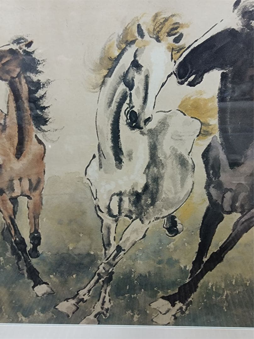 八3104【中古品】 徐悲鴻　奔馬圖 複製画　昭和六十三年十二月二十日発行