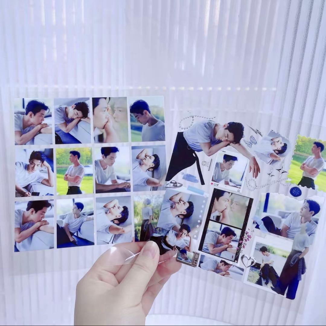 15×15cm 肖戦 転写ステッカー 耐油 防水ステッカー　2枚　28セット❣