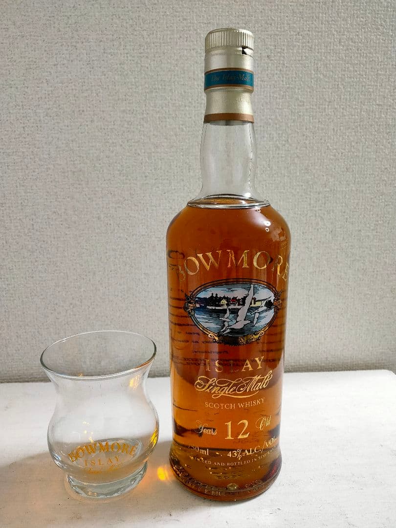 BOWMORE ボウモア 12年 カモメラベル ウィスキー グラス付 古酒