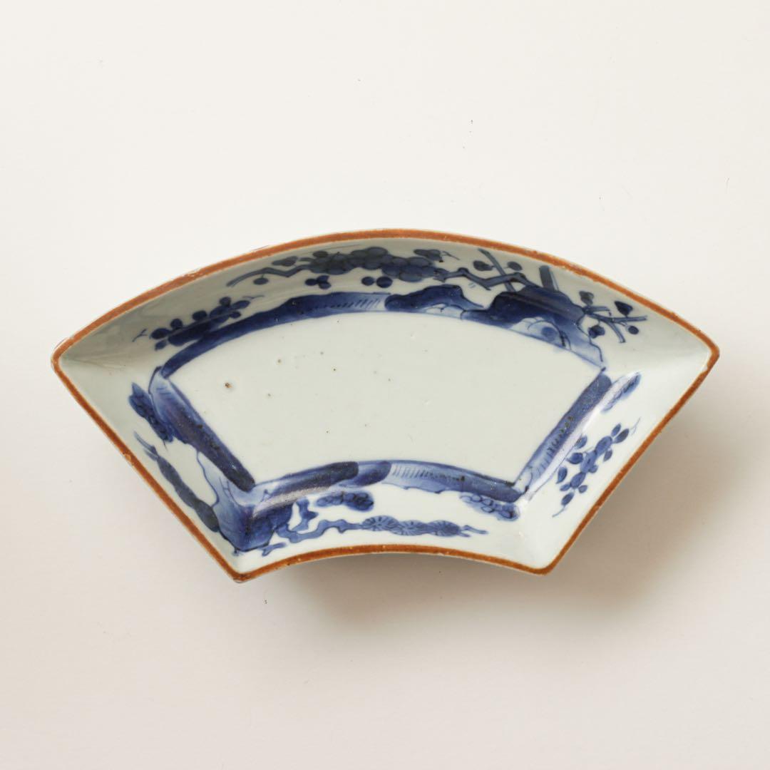 古伊万里　伊万里　江戸　中期　扇面　変形　皿　2客セット販売