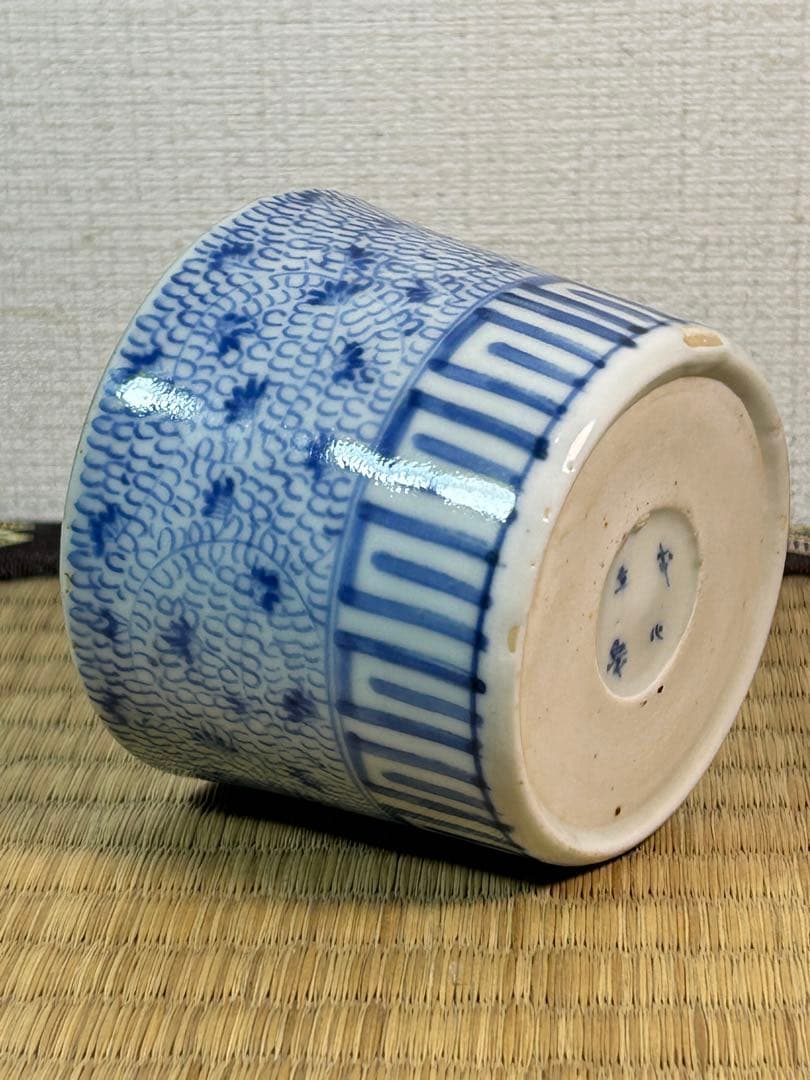 古伊万里染付　微塵唐草　花唐草 蕎麦猪口　向付け　まとめて4点