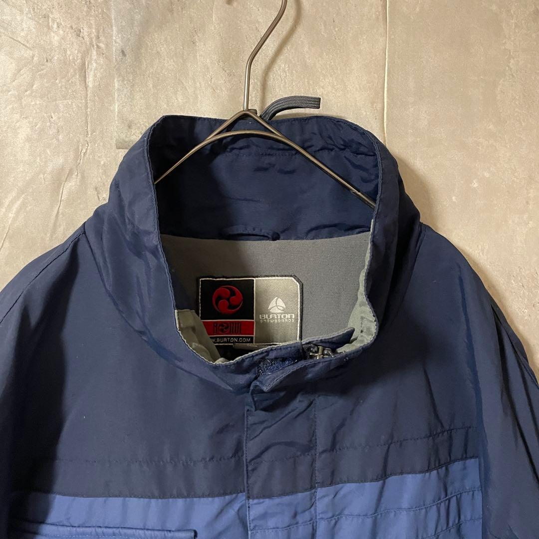 Burtonバートンスキーウェアスノーボードジャケット青ブルー紺ネイビー刺繍ロゴ