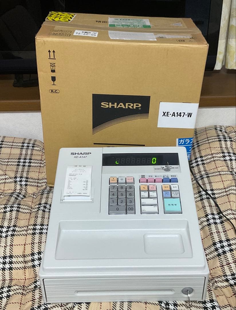 【超美品】中古シャープ 電子レジスタ ー8部門 XE-A147-Wホワイト