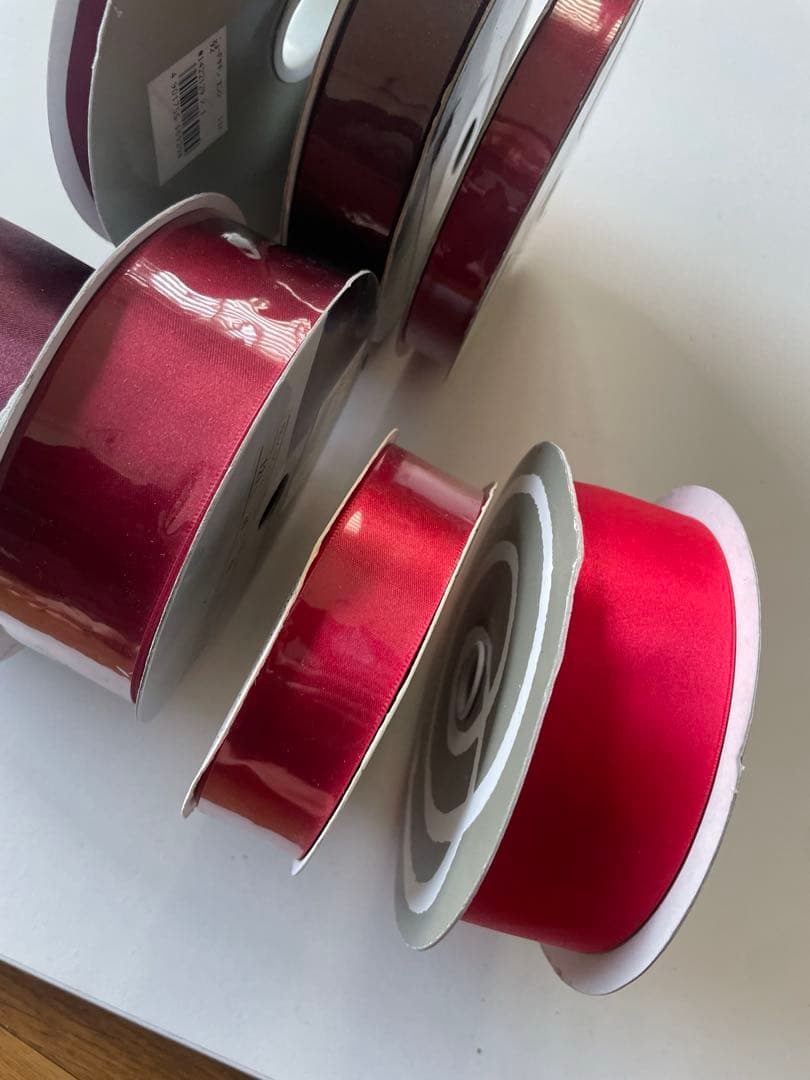 【3万円相当！】高級　サテンリボン　レッド　ボルドー　新品含む 7巻セット