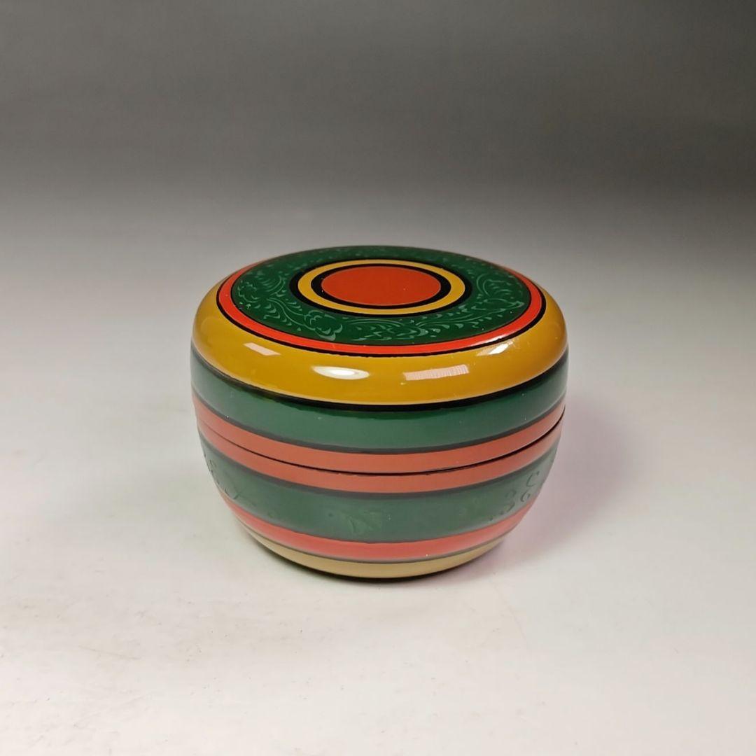 イ453 棗『筑城筑良造』『独楽塗　平棗　共箱』茶道具　漆塗