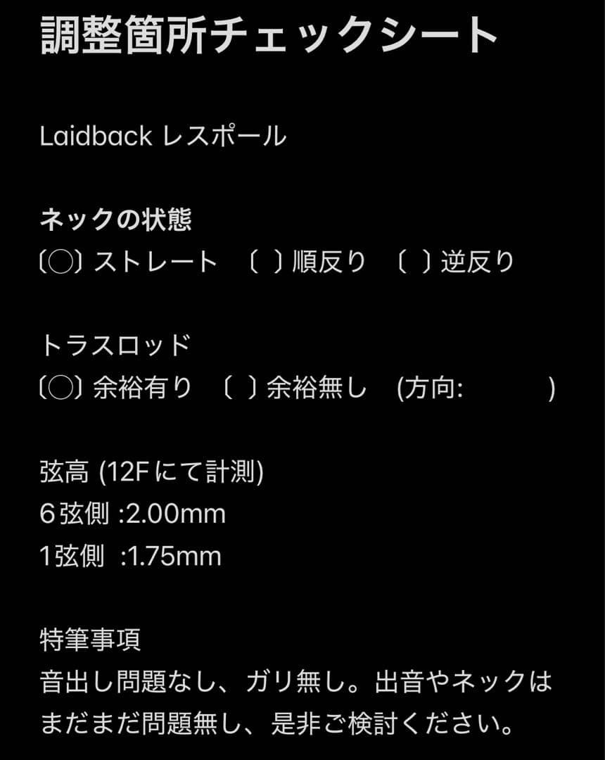 【調整済】Laidback レイドバック　レスポール　エレキギター
