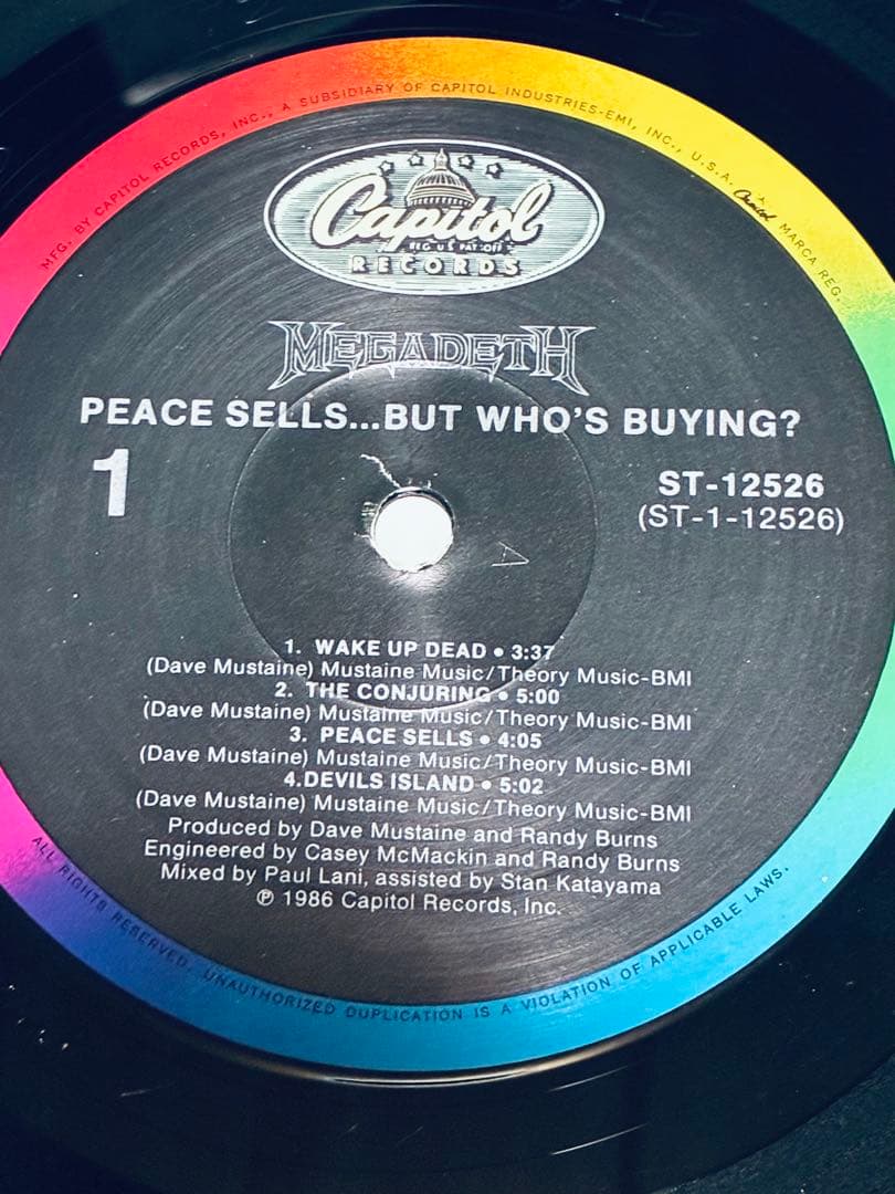 洋楽 Megadeth Peace Sells.But Who's Buying?LP