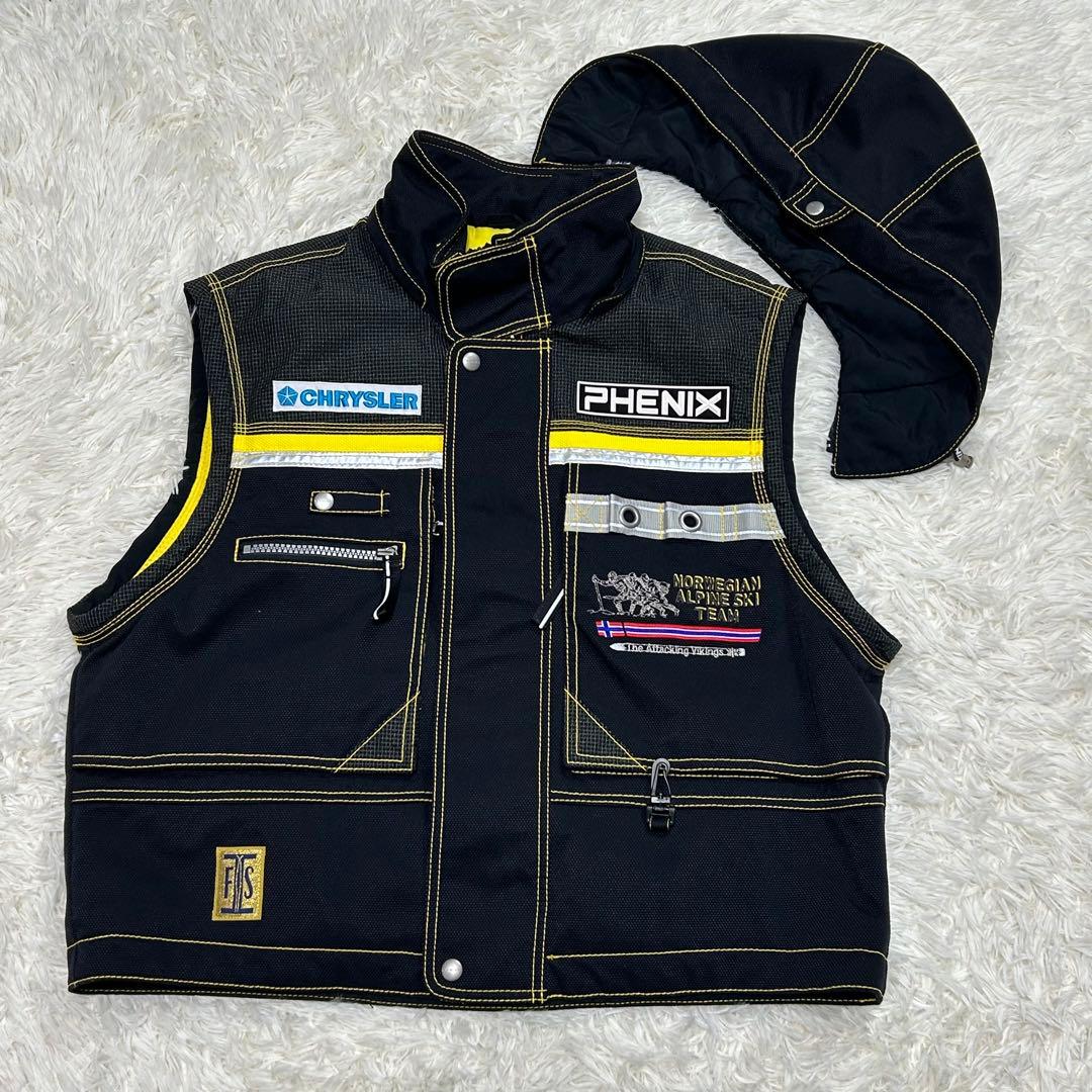 極美品 フェニックス スキーウェア ベスト L 黄色 3点セット FSG1026