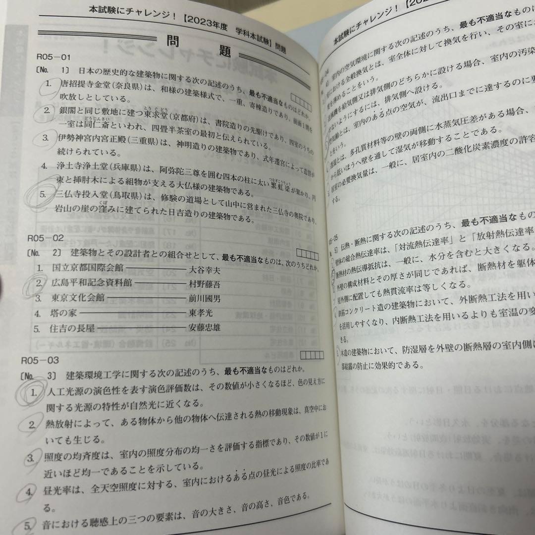 2級建築士学科 日建学院 参考書 2024年版 8冊セット