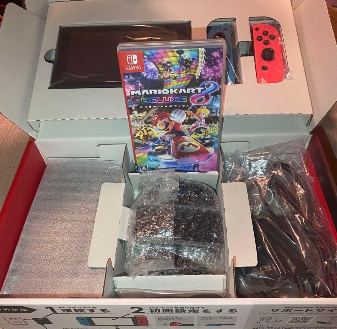 【美品マリカ8付24h発送】Switch ネオンカラー本体＋マリカ8DX