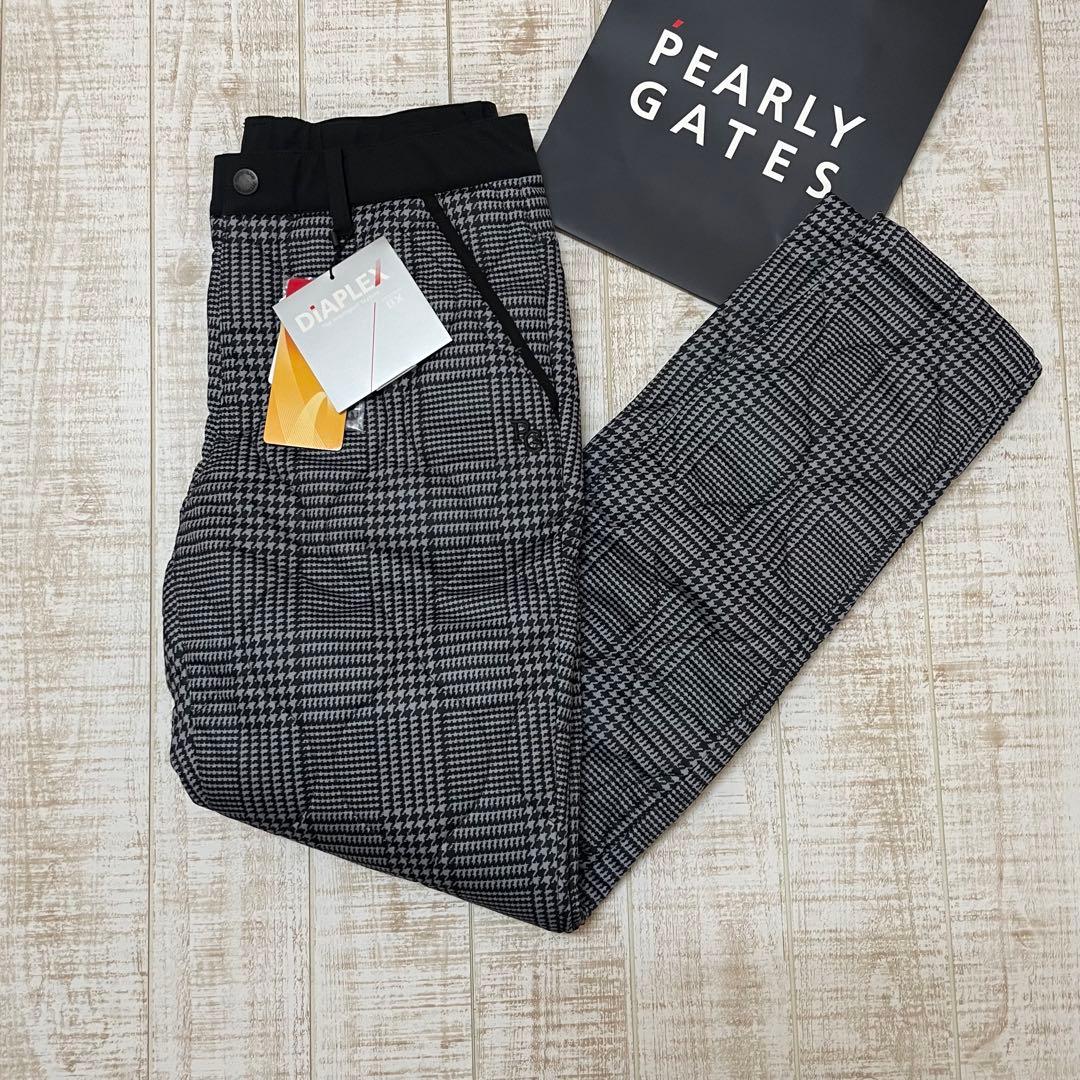 新品 パーリーゲイツ ロングパンツ 中綿 チェック ブラック Mサイズ（4）