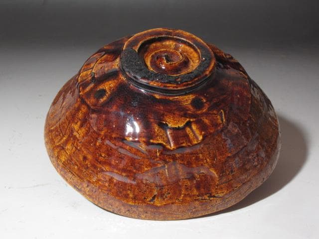 ★楽吉左衛門十代旦入　飴釉茶碗　福力　二重箱　表千家十二代惺斎の花押★x381