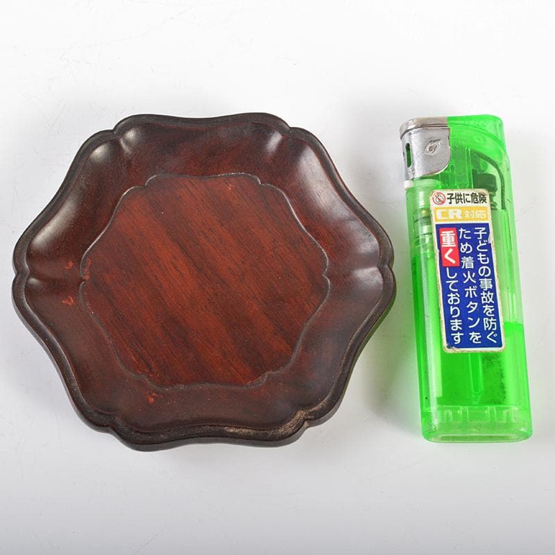 中国　唐木紫檀製　茶托　小皿　五客　V R6563E