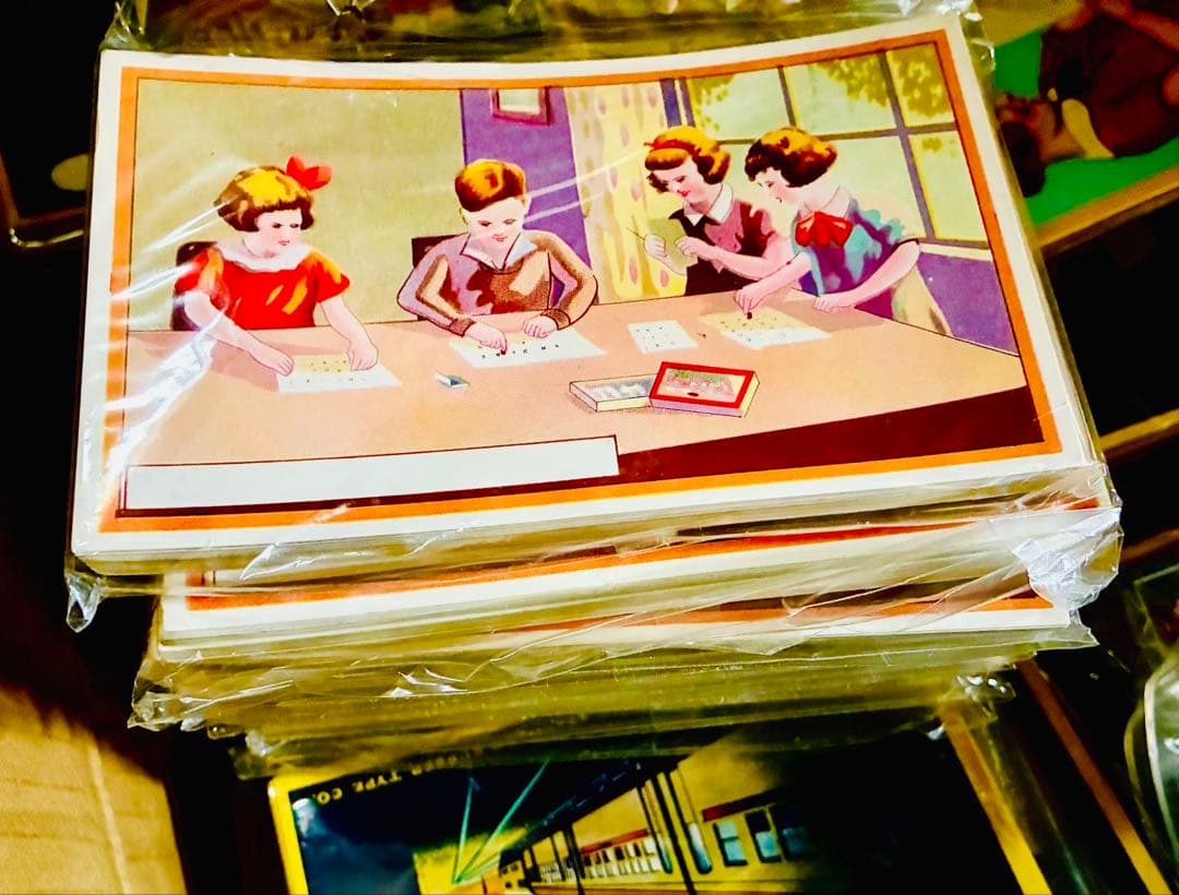 180万円相当1000枚セットおかっぱ髪柄百年前の版画紙ラベル当時物アンティーク