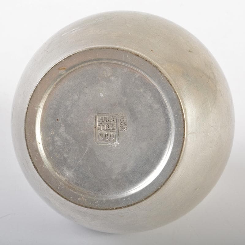 煎茶道具　継山造　本錫　茶壷　茶心壷　約264g　時代箱付　M　R6852