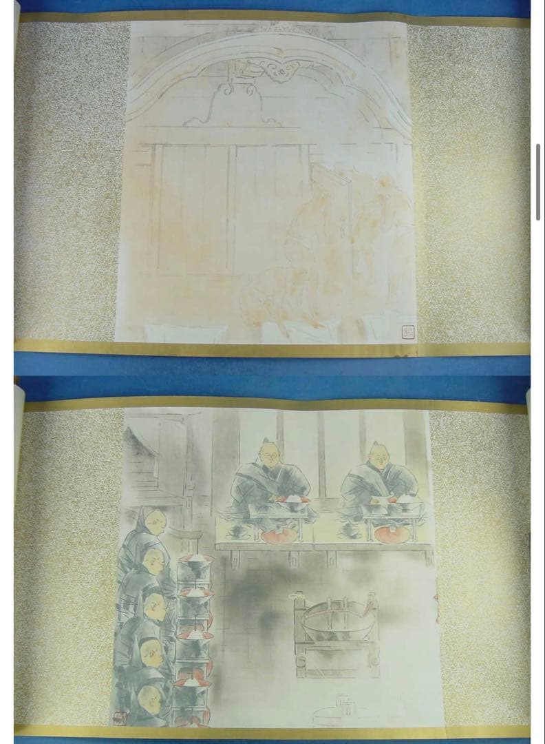 【前田青邨 絵巻お水取 限定200】定価50万円 原寸復刻のお宝！昭和50年