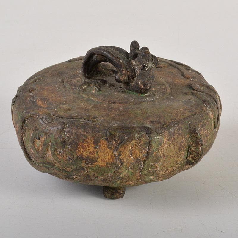 中国　古銅青銅　神獣　銅鈴　三足鈴　置物　Ⅴ　6666