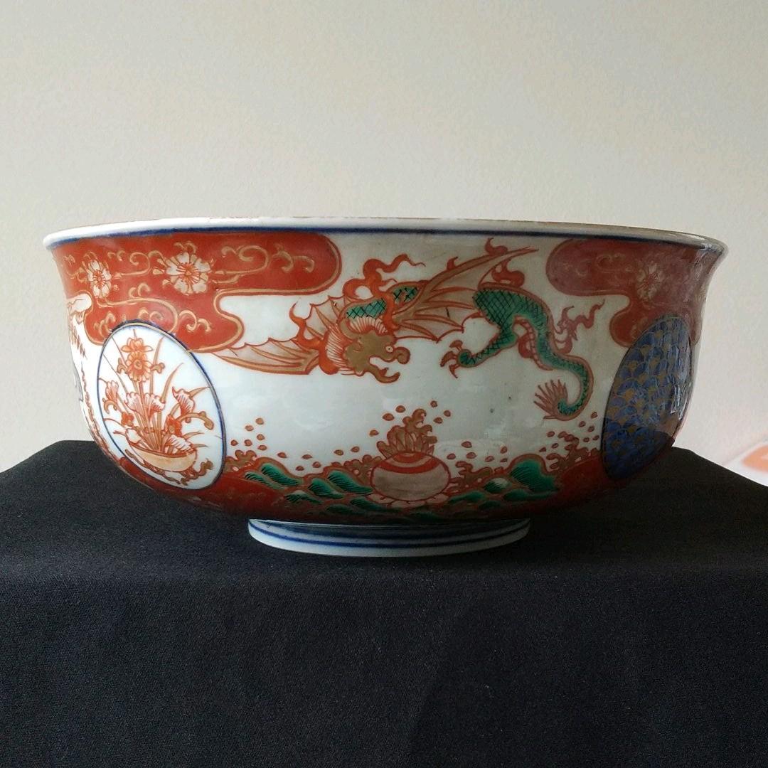 特別出品 古伊万里 金襴手 龍文鉢 江戸中期 美術館級 骨董 茶道具
