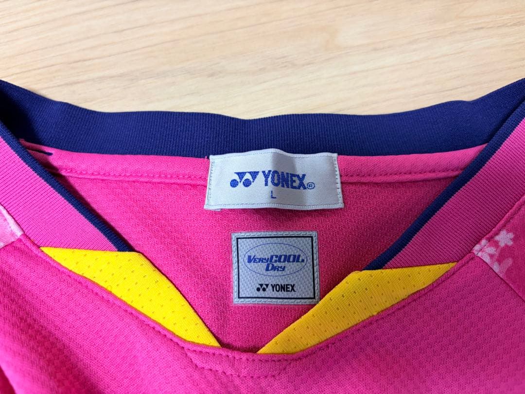 YONEX バドミントン ゲームシャツ / ピンク Lサイズ 2020日本代表
