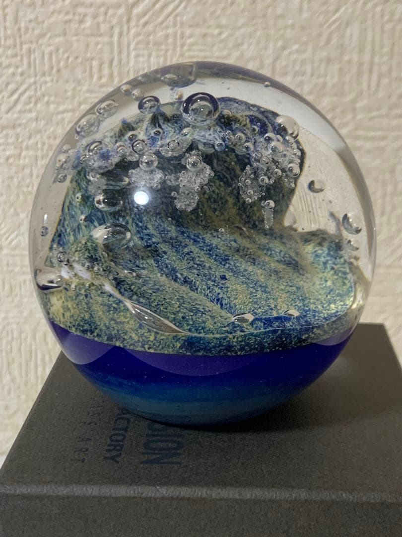 ノグチミエコ　ガラスアート　浮世北斎浪裏　富嶽三十六景　2012年作