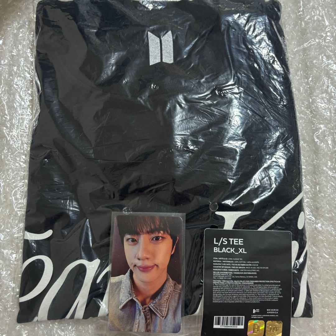 BTS jin ジン ロンT ブラック XL サイズ