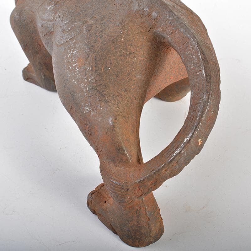 中国　古鉄　神獣　置物　M　R6845