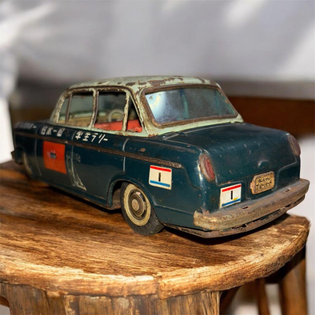 希少 ダットサン ブリキ AJSAA 学生ラリー ブリキ 全長約21cm 現状品