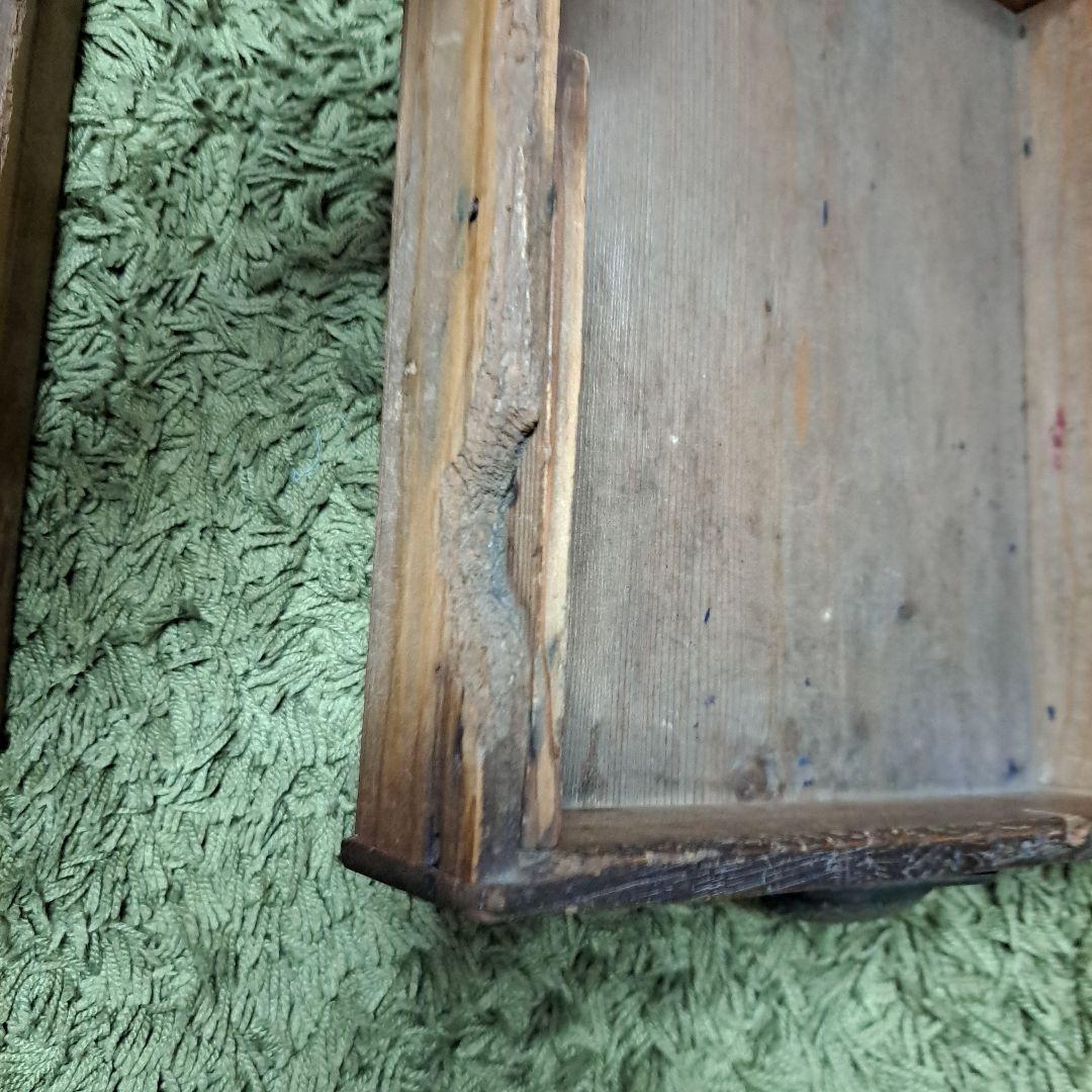 昭和レトロ　ヴィンテージ　木製　文机　飾り台　天板一枚板　ろくろ脚