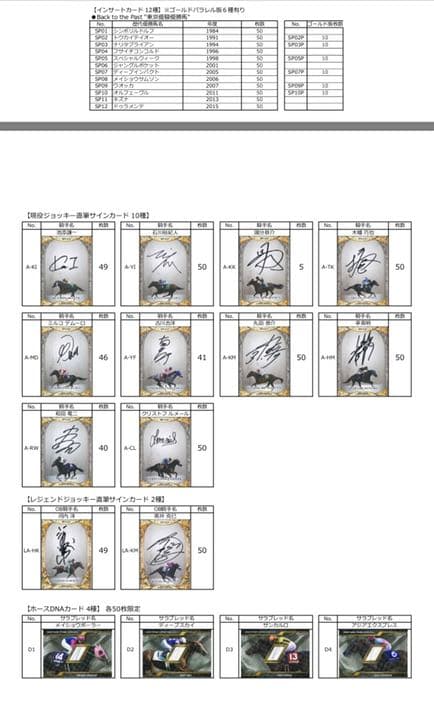 エポック社　epoch ホースレーシングカード　直筆サイン　DNAカード　ウマ娘