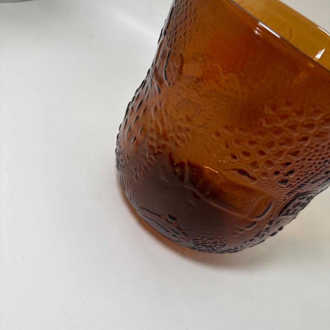 廃盤　レア オイバトイッカ　ファウナ　花瓶　器　ガラス　16cm ブラウン