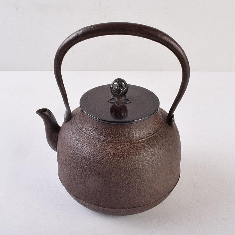 ばろん煎　釜師　佐藤浄清作　真形　鉄瓶　鉄釜　共布共箱　V　R9061H