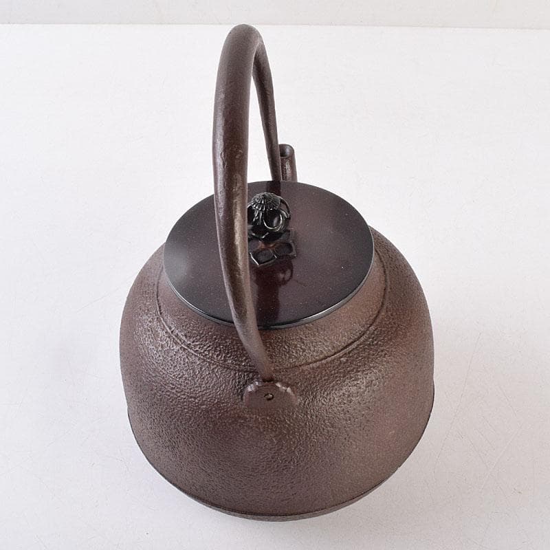 ばろん煎　釜師　佐藤浄清作　真形　鉄瓶　鉄釜　共布共箱　V　R9061H