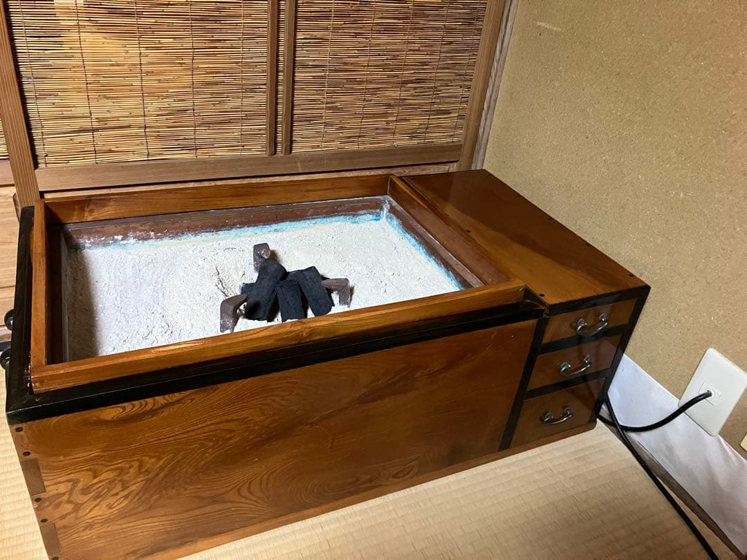 木製火鉢 引き出し付き