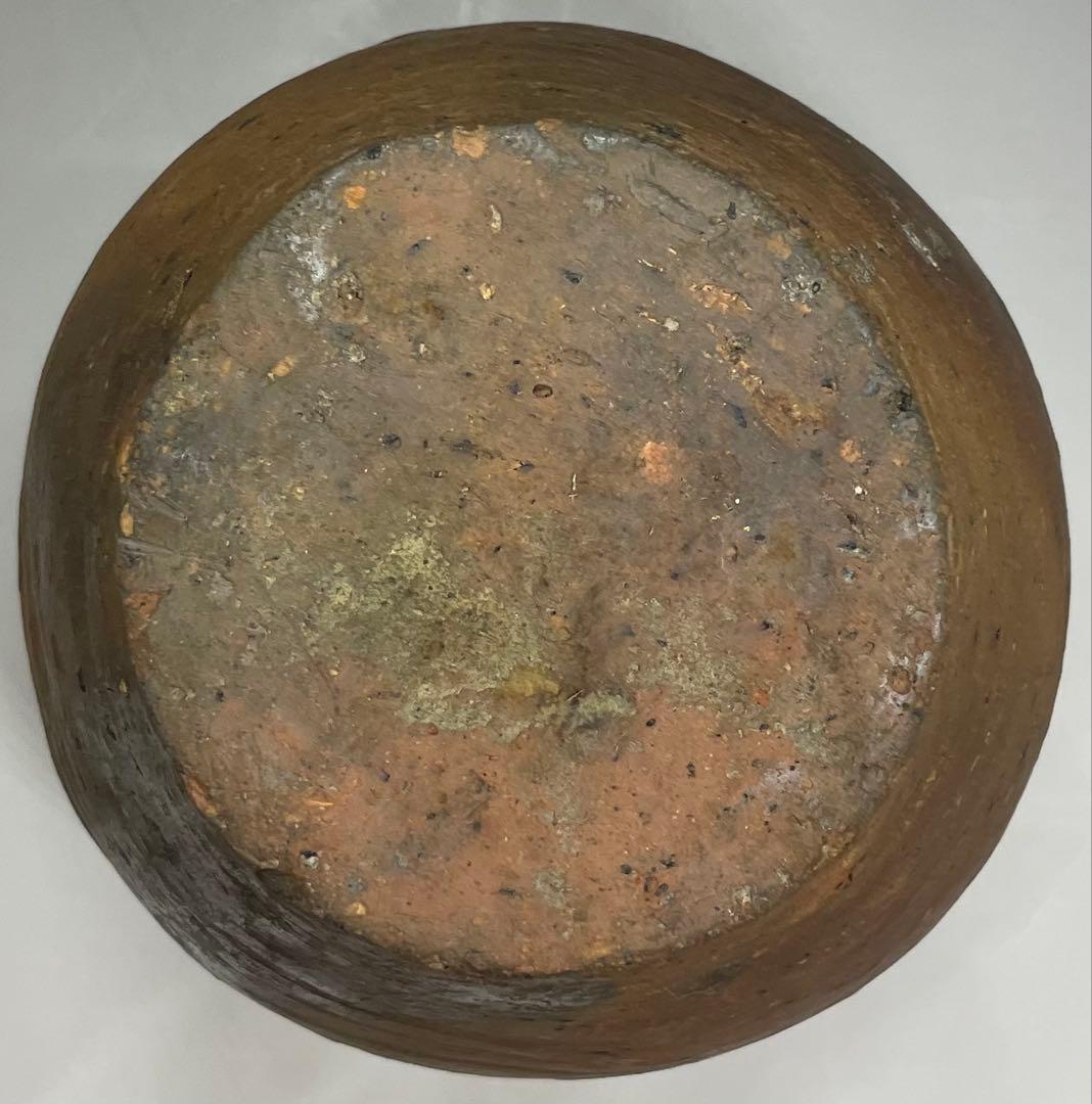 古備前　室町〜桃山時代　三耳壺　種壺　窯印有　箱付(四方桟盛蓋) 　y312