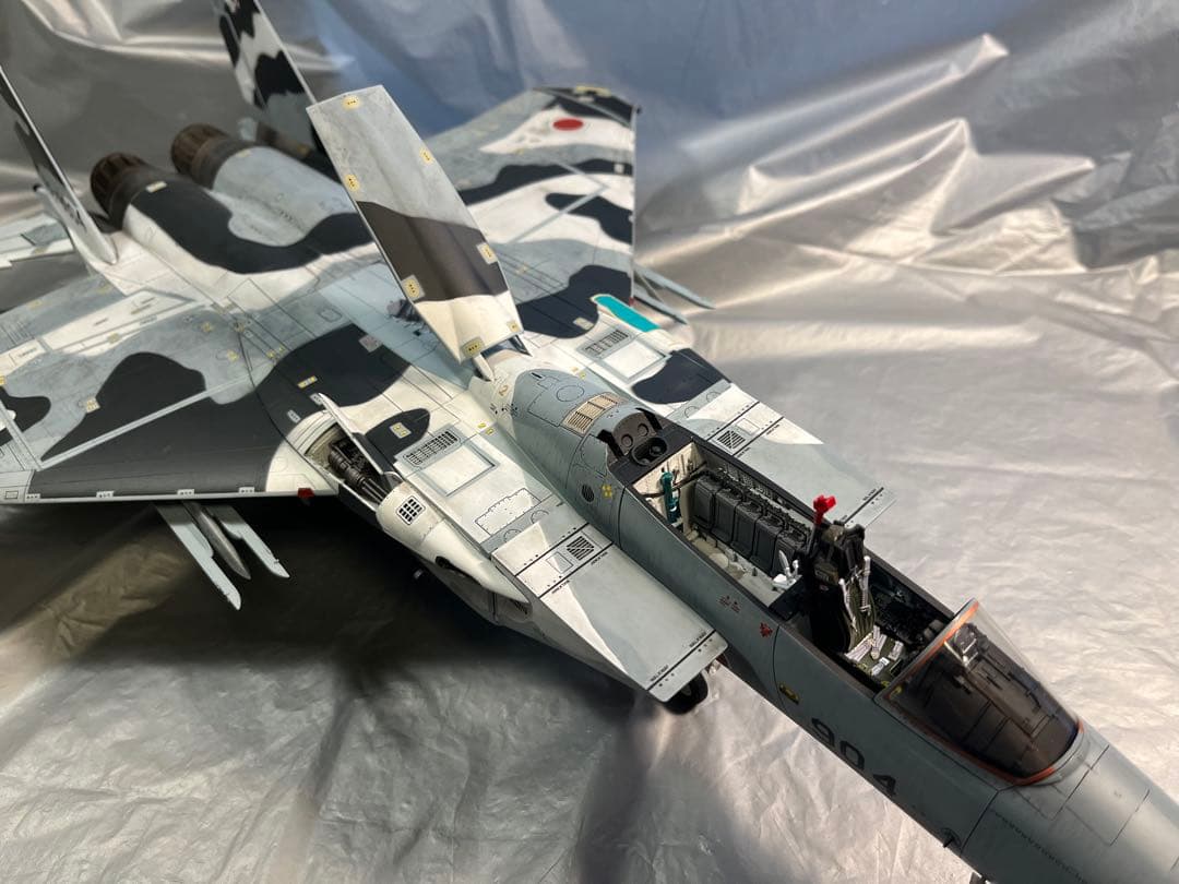 完成品 1/32 タミヤ F-15J ブラック/ホワイト アグレッサー904号機