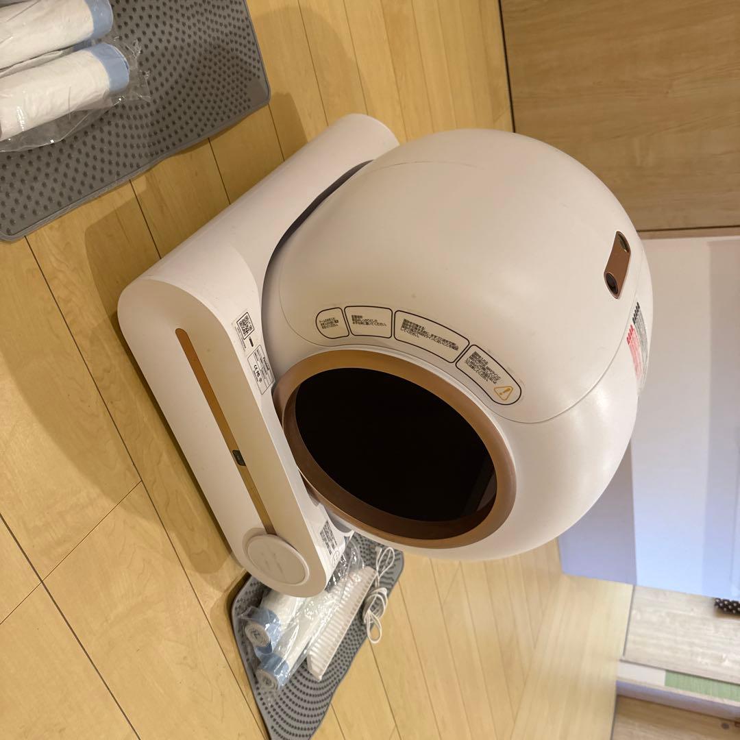 自動猫用トイレ ホワイト ドーム型　　説明書あり
