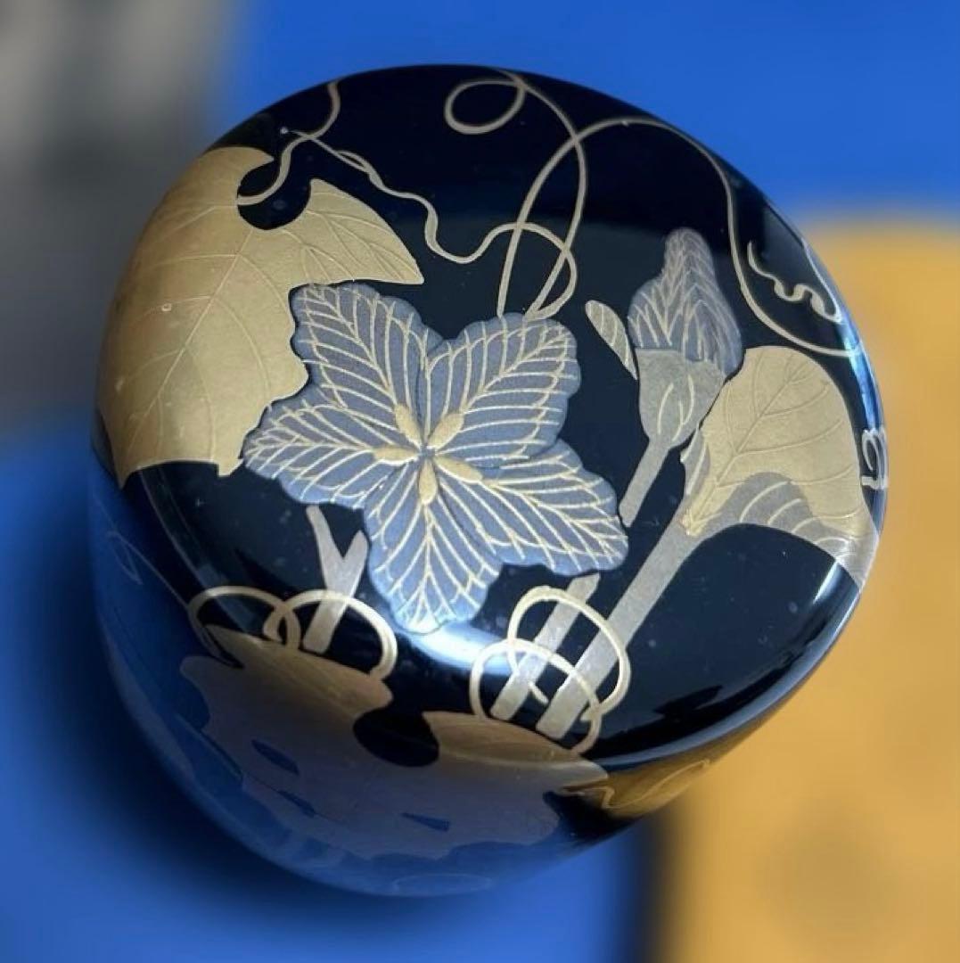 中村宗悦作　中棗　共箱共布　夕顔時絵