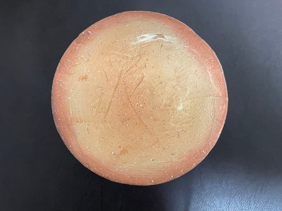 坂田泥華　萩剥離釉窯変寸胴水指　共箱　共布　栞　萩焼　茶道具