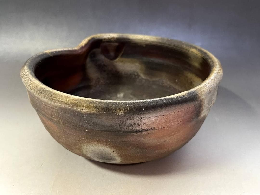 片口■古備前焼 孝 享 歪み菓子鉢 共箱 菓子器 酒器 古美術 時代物 骨董品■